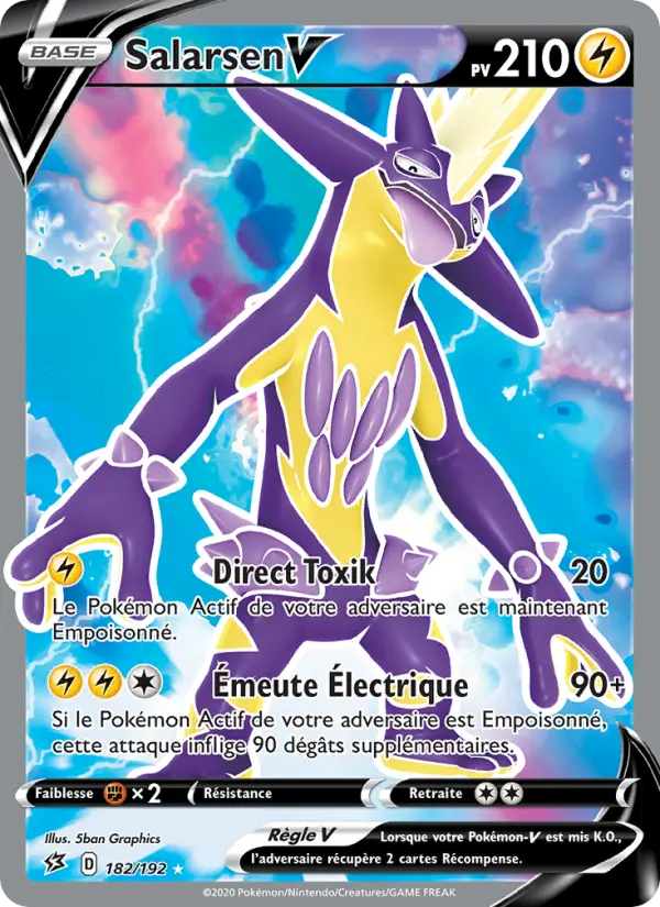 Scan HD carte Pokémon Salarsen V 182/192 — Clash des Rebelles