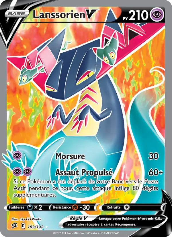 Scan HD carte Pokémon Lanssorien V 183/192 — Clash des Rebelles