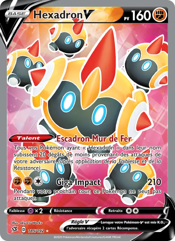 Scan HD carte Pokémon Hexadron V 185/192 — Clash des Rebelles