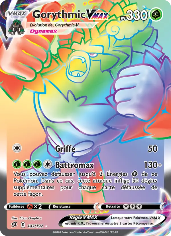 Scan HD carte Pokémon Gorythmic VMAX 193/192 — Clash des Rebelles