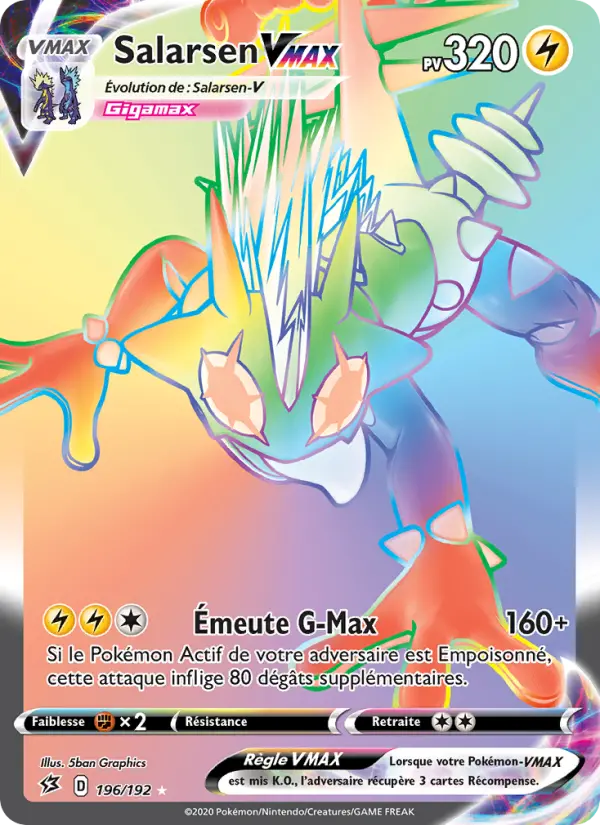 Scan HD carte Pokémon Salarsen VMAX 196/192 — Clash des Rebelles