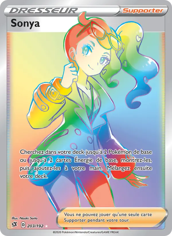 Scan HD carte Pokémon Sonya 203/192 — Clash des Rebelles