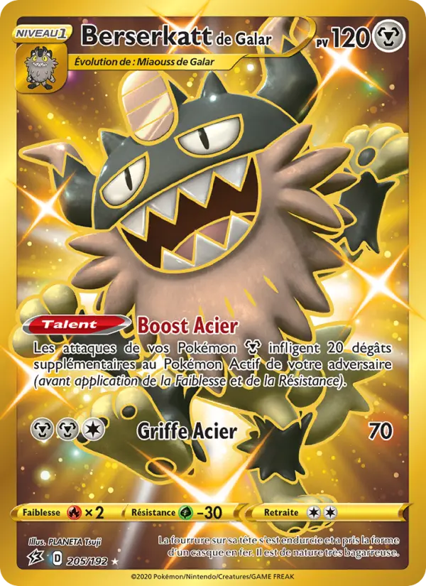Scan HD carte Pokémon Berserkatt de Galar 205/192 — Clash des Rebelles