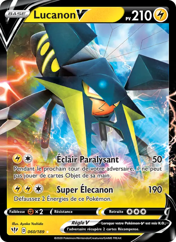 Scan HD carte Pokémon Lucanon V 60/189 — Ténèbres Embrasées