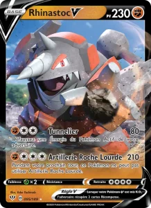 Carte Pokemon Rhinastoc V 95/189 Ténèbres Embrasées