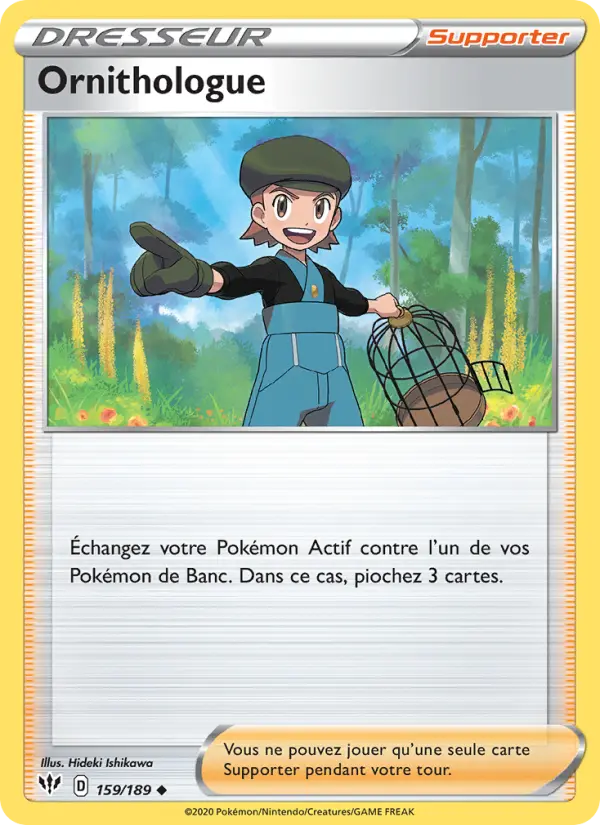 Scan HD carte Pokémon Ornithologue 159/189 — Ténèbres Embrasées