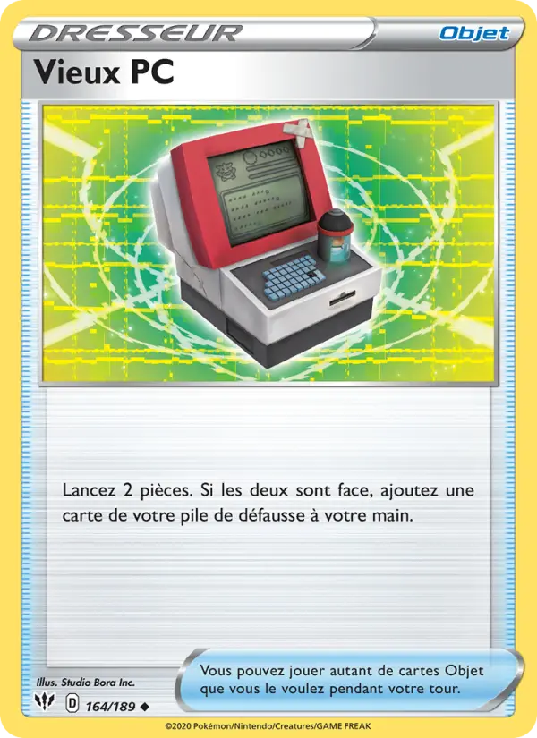 Scan HD carte Pokémon Vieux PC 164/189 — Ténèbres Embrasées