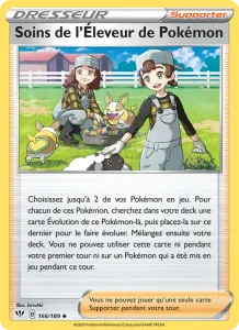 Carte Pokemon Soins de l'Éleveur de Pokémon 166/189 Ténèbres Embrasées