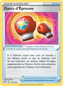 Carte Pokemon Gants d'Épreuve 171/189 Ténèbres Embrasées
