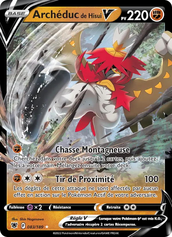 Scan HD carte Pokémon Archéduc de Hisui V 083/189 — Astres Radieux