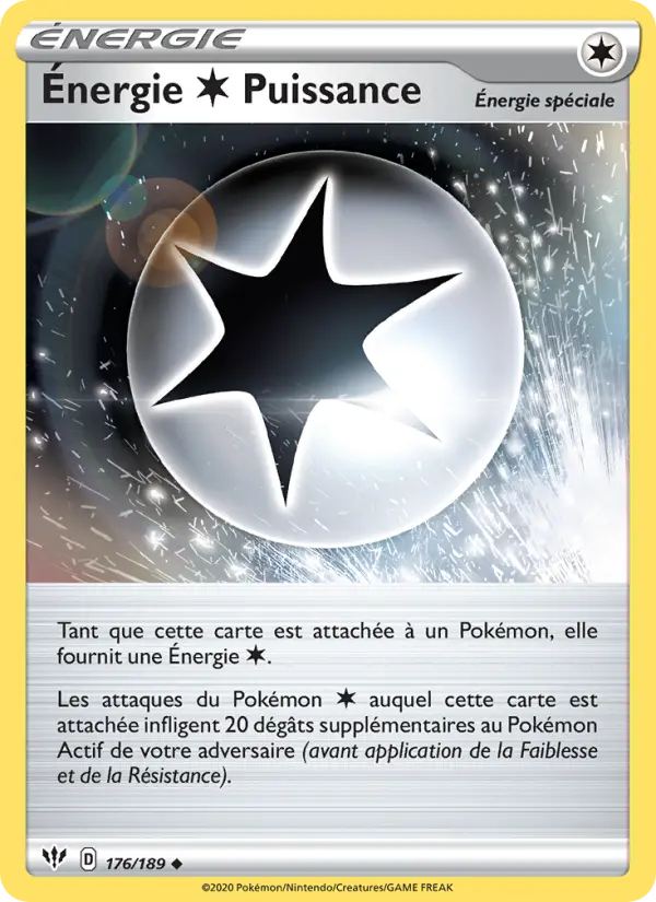 Scan HD carte Pokémon Énergie Colorless Puissance 176/189 — Ténèbres Embrasées