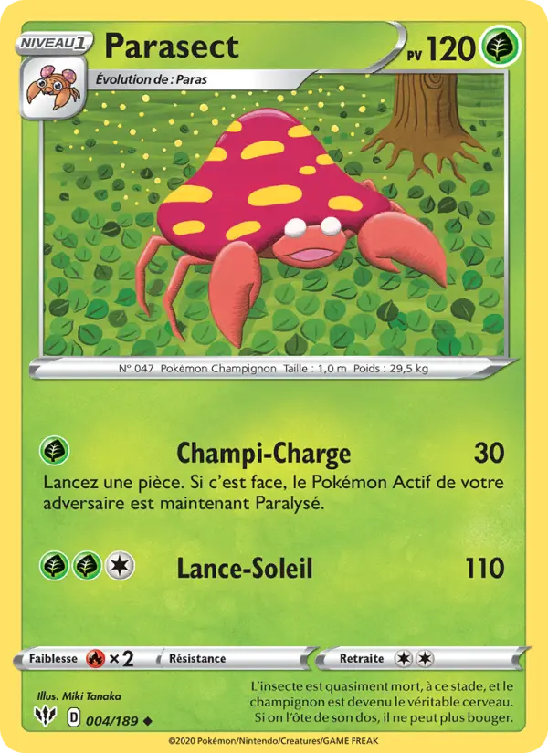 Scan HD carte Pokémon Parasect 4/189 — Ténèbres Embrasées