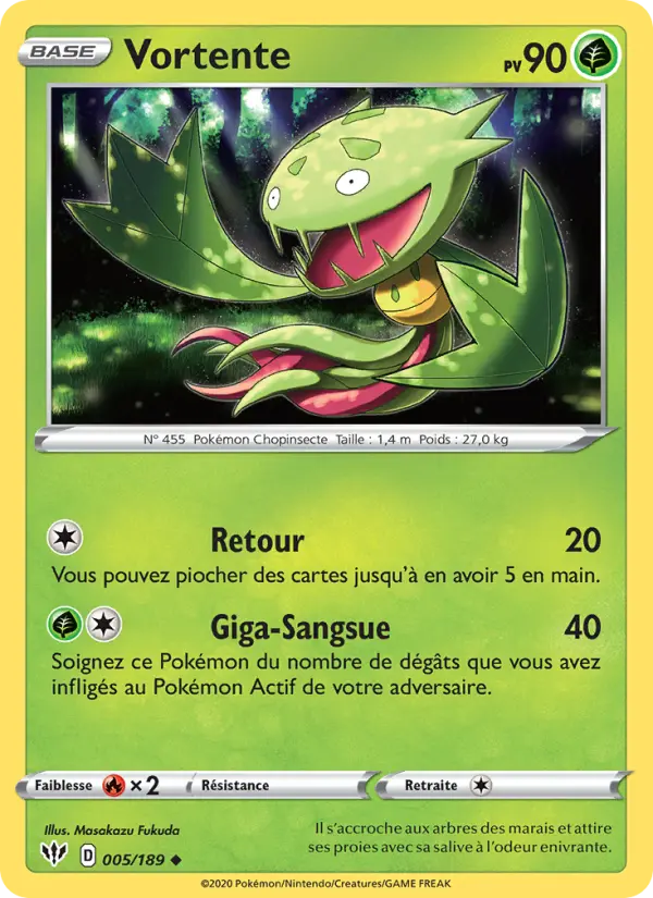 Scan HD carte Pokémon Vortente 5/189 — Ténèbres Embrasées