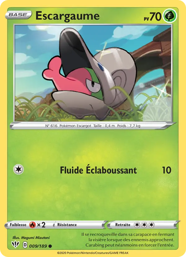 Scan HD carte Pokémon Escargaume 9/189 — Ténèbres Embrasées