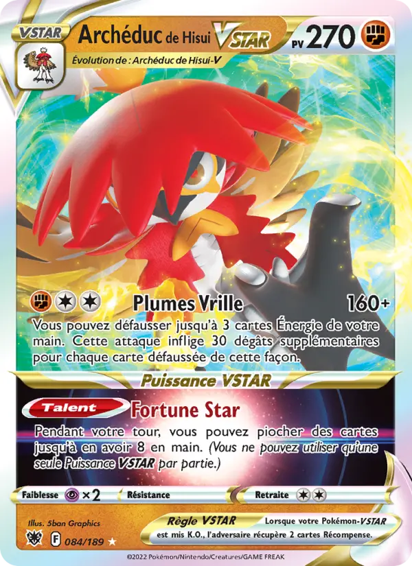 Scan HD carte Pokémon Archéduc de Hisui VSTAR 084/189 — Astres Radieux