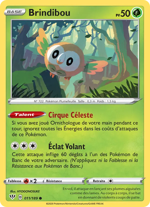 Scan HD carte Pokémon Brindibou 11/189 — Ténèbres Embrasées