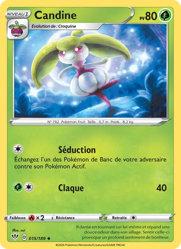 Scan HD carte Pokémon Candine 15/189 — Ténèbres Embrasées