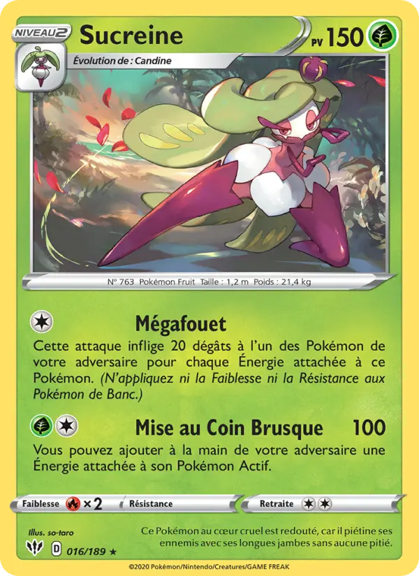 Scan HD carte Pokémon Sucreine 16/189 — Ténèbres Embrasées