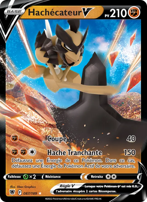 Scan HD carte Pokémon Hachécateur V 087/189 — Astres Radieux