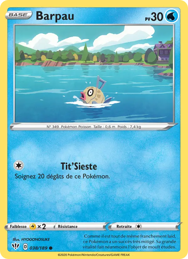 Scan HD carte Pokémon Barpau 38/189 — Ténèbres Embrasées