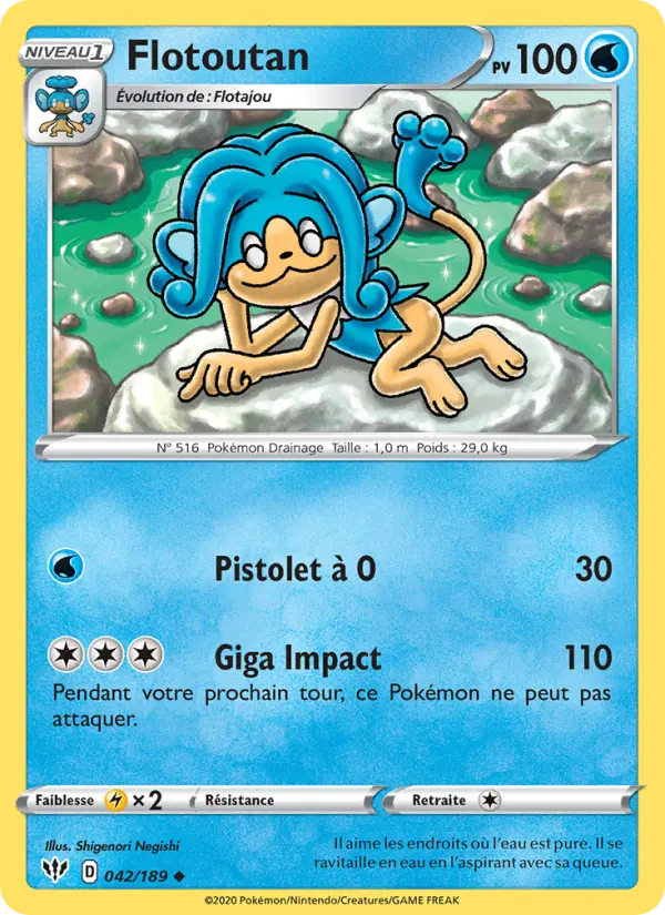 Scan HD carte Pokémon Flotoutan 42/189 — Ténèbres Embrasées