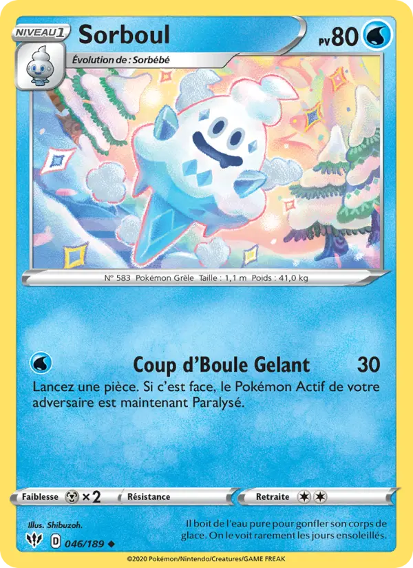 Scan HD carte Pokémon Sorboul 46/189 — Ténèbres Embrasées