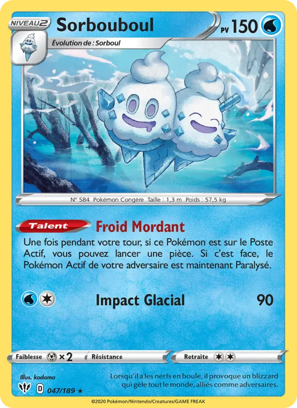 Scan HD carte Pokémon Sorbouboul 47/189 — Ténèbres Embrasées
