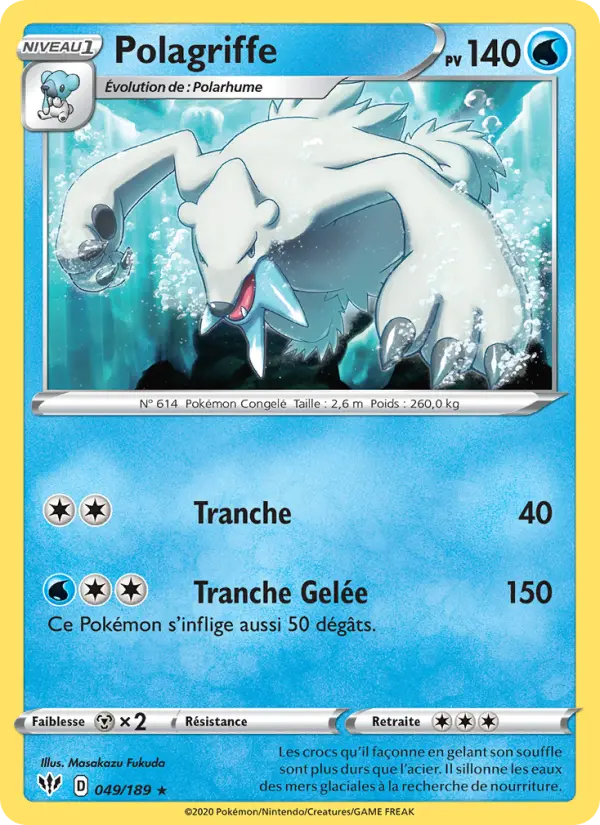 Scan HD carte Pokémon Polagriffe 49/189 — Ténèbres Embrasées