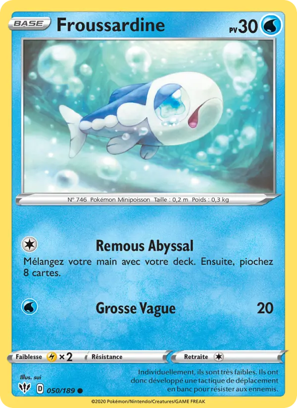 Scan HD carte Pokémon Froussardine 50/189 — Ténèbres Embrasées