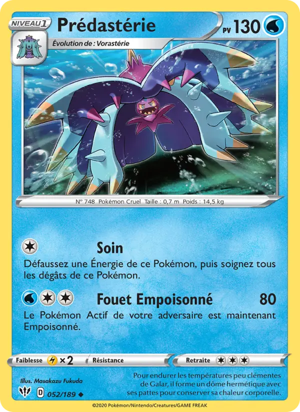 Scan HD carte Pokémon Prédastérie 52/189 — Ténèbres Embrasées