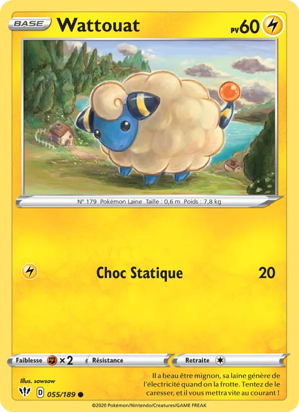 Scan HD carte Pokémon Wattouat 55/189 — Ténèbres Embrasées