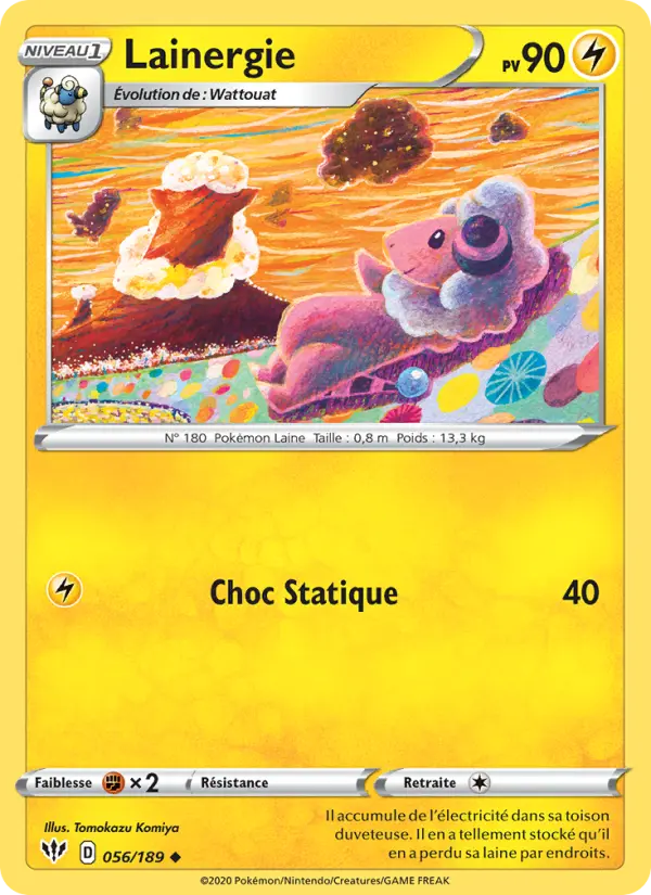 Scan HD carte Pokémon Lainergie 56/189 — Ténèbres Embrasées
