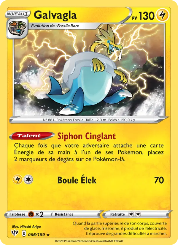 Scan HD carte Pokémon Galvagla 66/189 — Ténèbres Embrasées