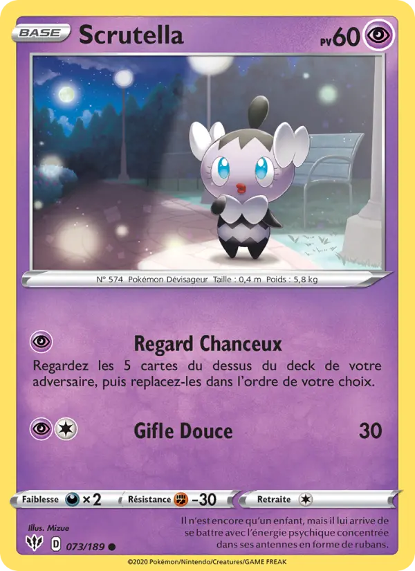 Scan HD carte Pokémon Scrutella 73/189 — Ténèbres Embrasées