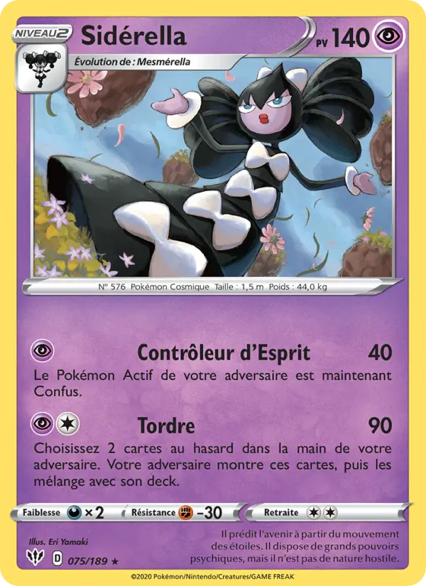 Scan HD carte Pokémon Sidérella 75/189 — Ténèbres Embrasées