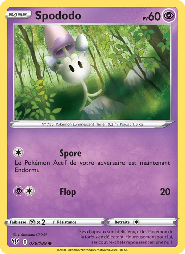Scan HD carte Pokémon Spododo 79/189 — Ténèbres Embrasées