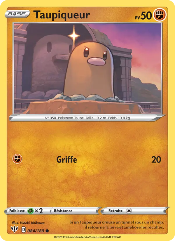 Scan HD carte Pokémon Taupiqueur 84/189 — Ténèbres Embrasées