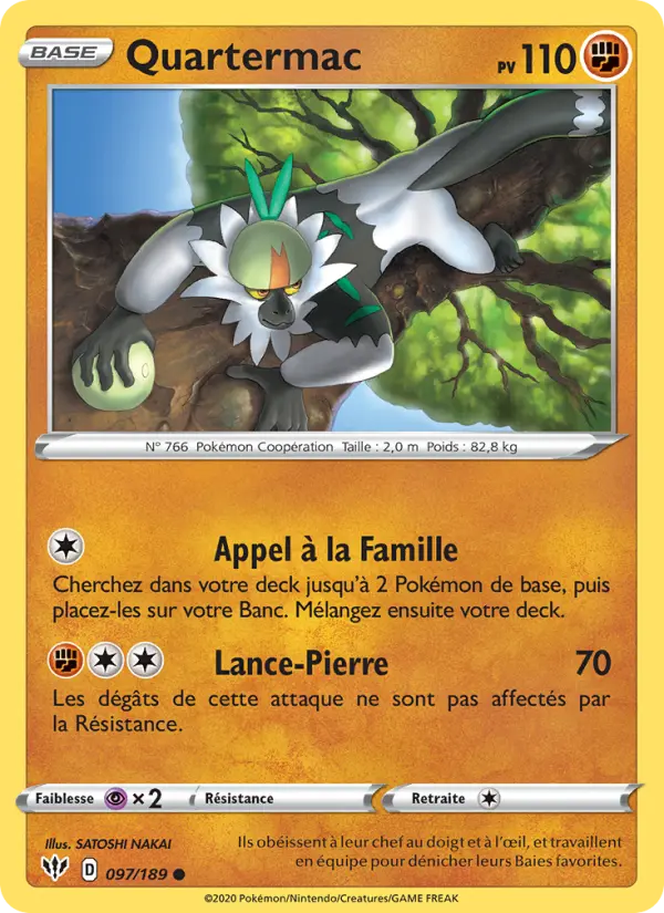 Scan HD carte Pokémon Quartermac 97/189 — Ténèbres Embrasées
