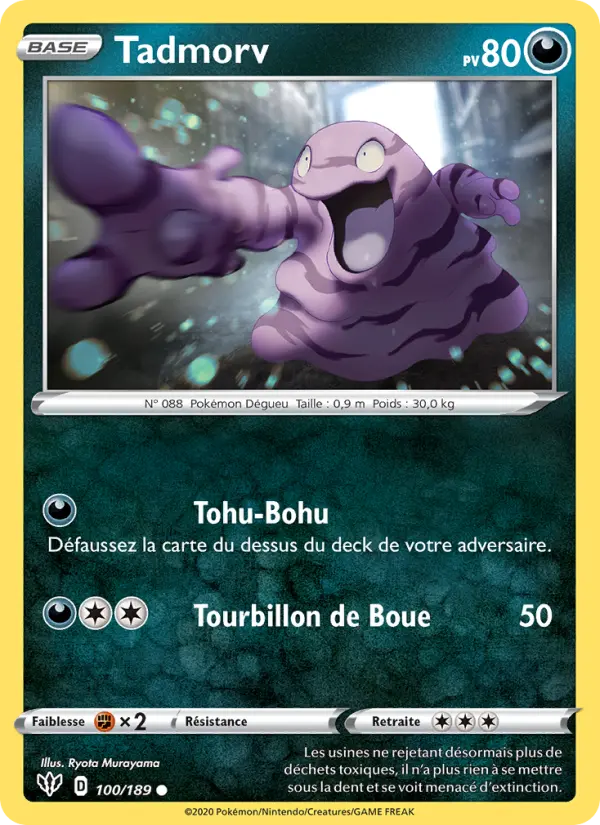 Scan HD carte Pokémon Tadmorv 100/189 — Ténèbres Embrasées