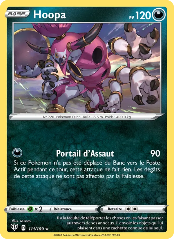 Scan HD carte Pokémon Hoopa 111/189 — Ténèbres Embrasées