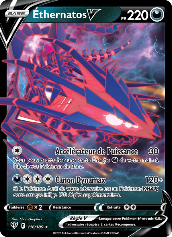 Scan HD carte Pokémon Éthernatos V 116/189 — Ténèbres Embrasées