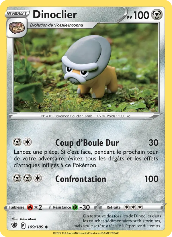 Scan HD carte Pokémon Dinoclier 109/189 — Astres Radieux