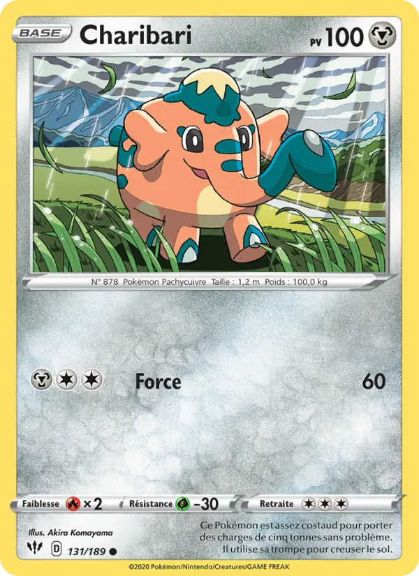 Scan HD carte Pokémon Charibari 131/189 — Ténèbres Embrasées