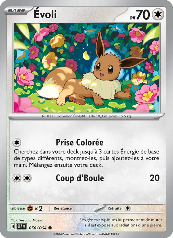 Scan HD carte Pokémon Évoli 050/64 — Fable Nébuleuse