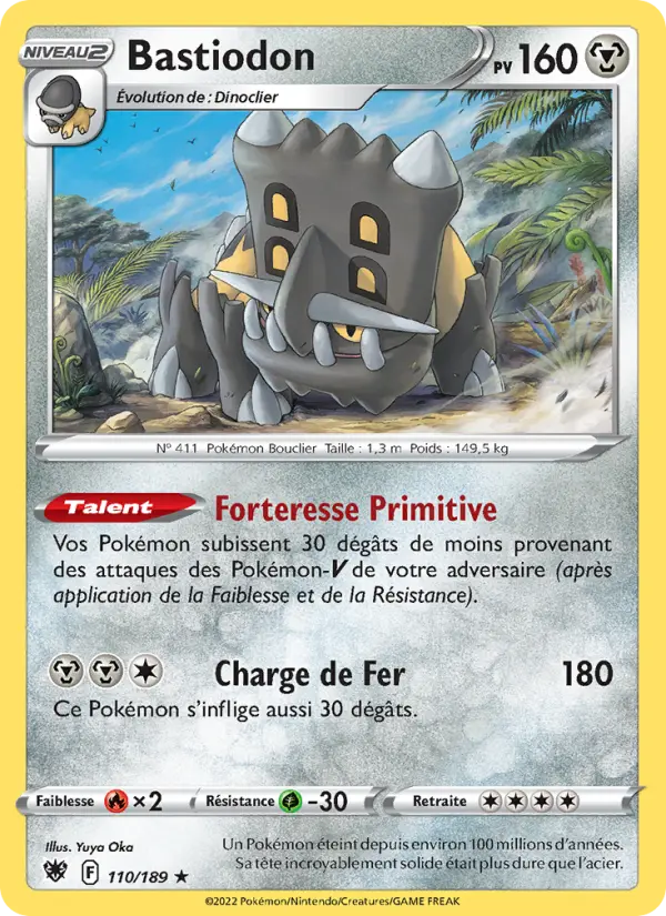 Scan HD carte Pokémon Bastiodon 110/189 — Astres Radieux
