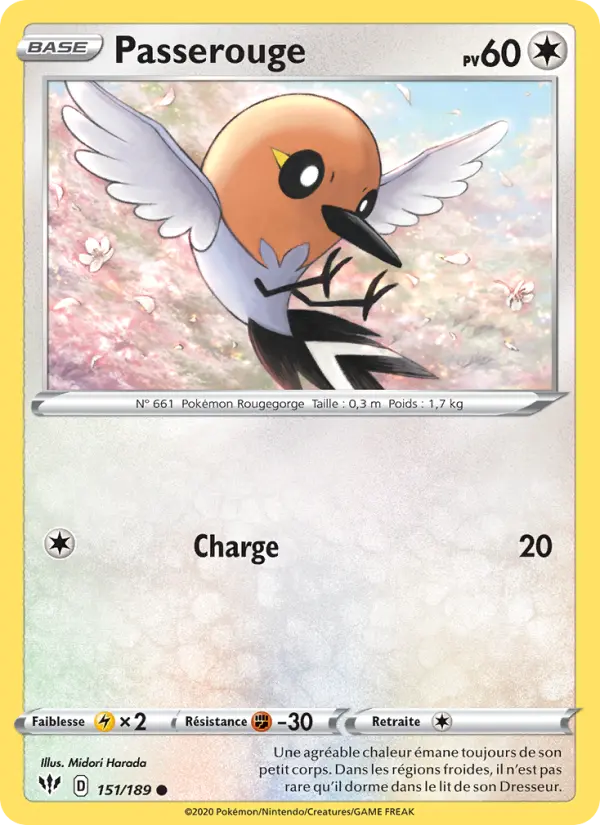 Scan HD carte Pokémon Passerouge 151/189 — Ténèbres Embrasées