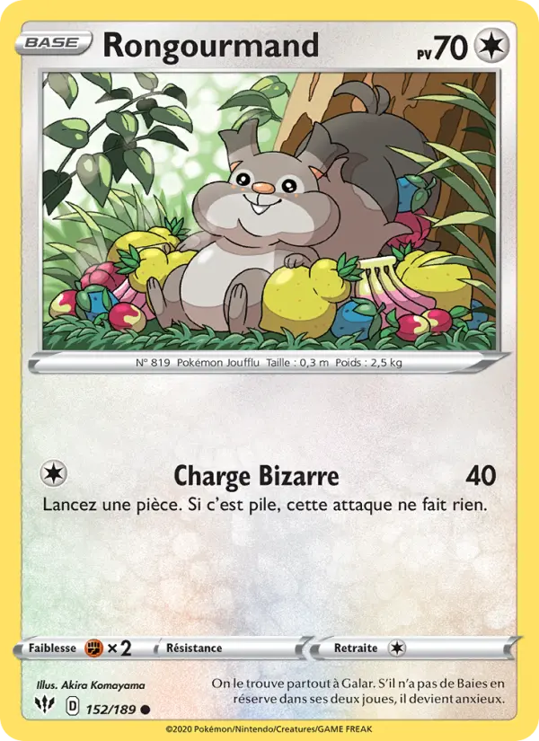 Scan HD carte Pokémon Rongourmand 152/189 — Ténèbres Embrasées