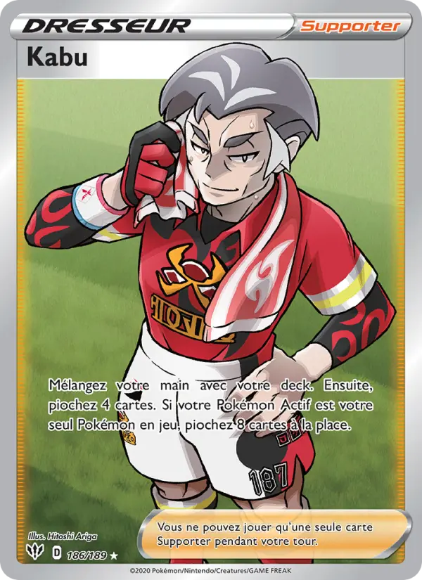 Scan HD carte Pokémon Kabu 186/189 — Ténèbres Embrasées