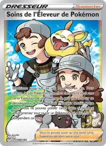 Carte Pokemon Soins de l'Éleveur de Pokémon 188/189 Ténèbres Embrasées