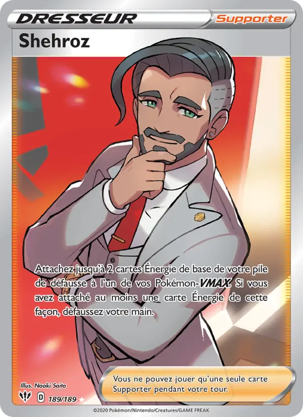 Scan HD carte Pokémon Shehroz 189/189 — Ténèbres Embrasées